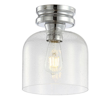 Domenic 7.75" Metal/Glass LED Flush Mount - JONATHAN Y